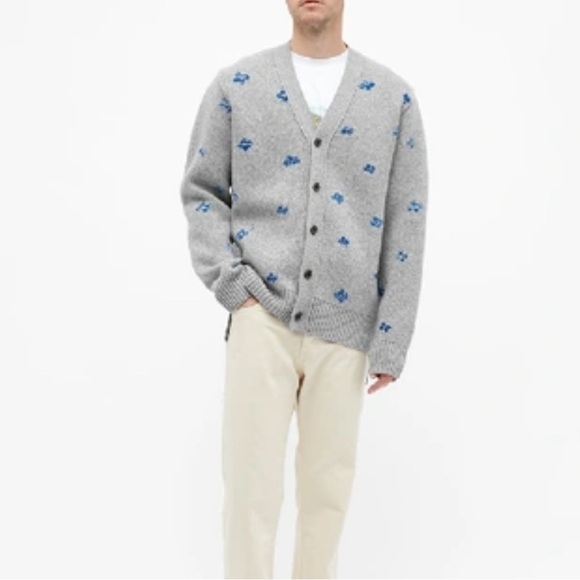 Ader Error Gray Wool Cardigan Jacket - Picture 3 of 14